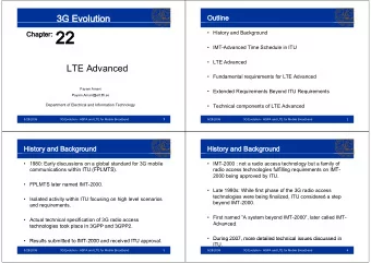 Chapter: 22 p 22   History and Background   IMT-Advanced Time Schedule in ITU   LTE
