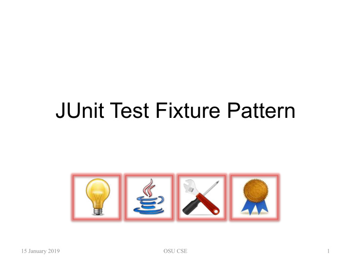 junit test fixture pattern