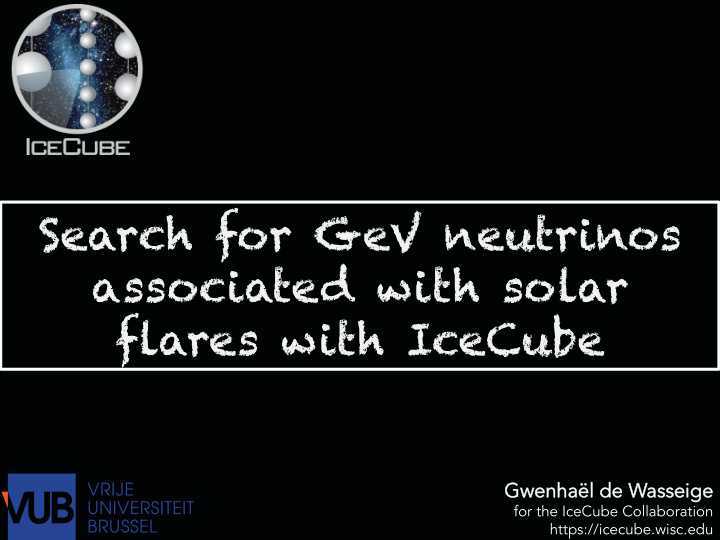 search for gev neutrinos associated with solar flares