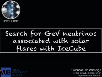 Search for GeV neutrinos  associated with solar  flares with IceCube  Gwenhal  Gwenhal de W  de