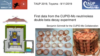 double beta decay experiment  Benjamin Schmidt for the CUPID-Mo Collaboration  The CUPID-Mo