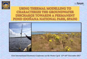 First International Electronic Conference on the Water Cycle  12 th -16 th November 2017  1.