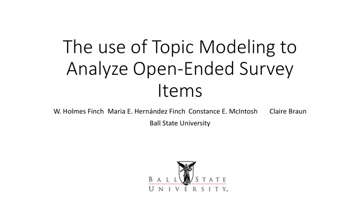 the use of topic modeling to