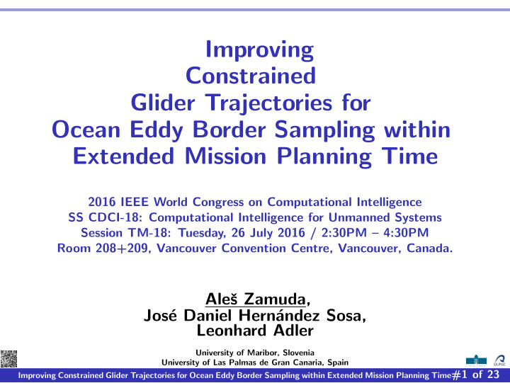improving constrained glider trajectories for ocean eddy