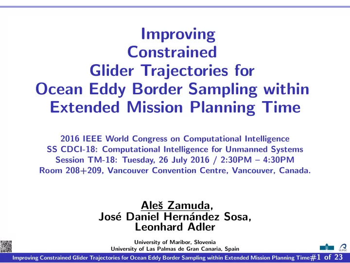 improving constrained glider trajectories for ocean eddy