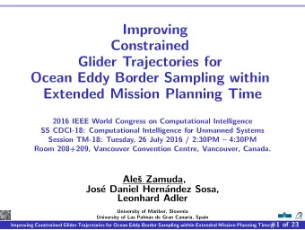 Improving  Constrained  Glider Trajectories for  Ocean Eddy Border Sampling within  Extended