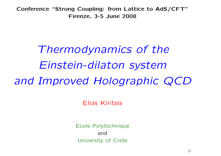 thermodynamics of the einstein dilaton system and