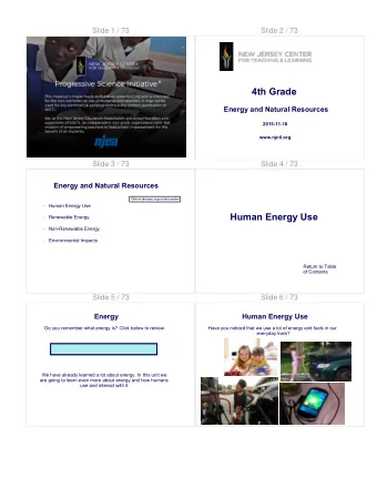 Human Energy Use  Renewable Energy    Non-Renewable Energy    Environmental Impacts    Return