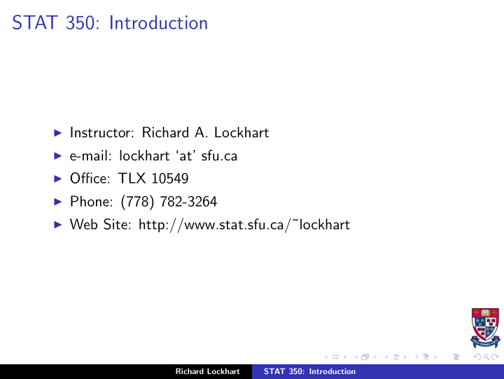 stat 350 introduction