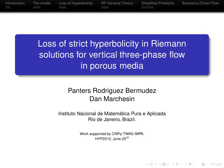 loss of strict hyperbolicity in riemann solutions for