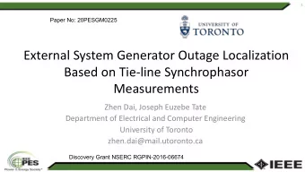 External System Generator Outage Localization  Based on Tie-line Synchrophasor  Measurements  Zhen