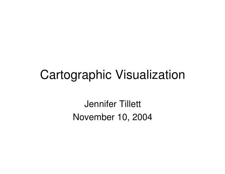 cartographic visualization