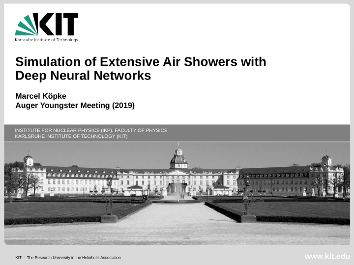 simulation of extensive air showers with deep neural