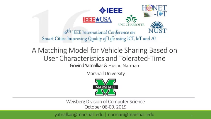 a matching model for vehicle sharing based on
