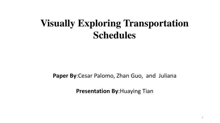 visually exploring transportation schedules