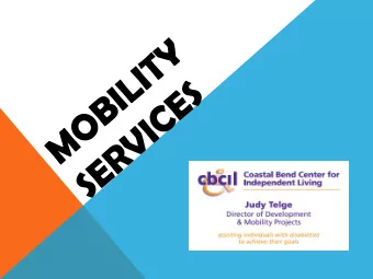 TRANSPORTATION WORKS WITH  MOBILITY OPTIONS  The role of centers for in  independent li  living in