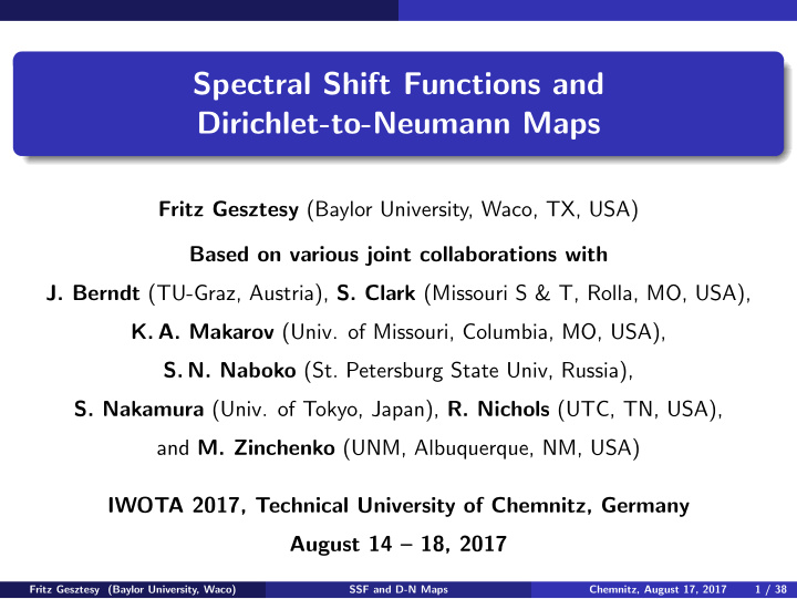 spectral shift functions and dirichlet to neumann maps