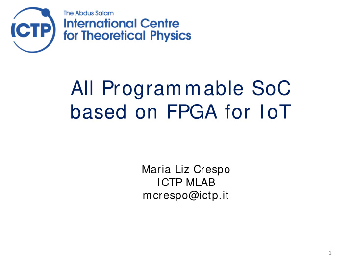all programmable soc based on fpga for iot