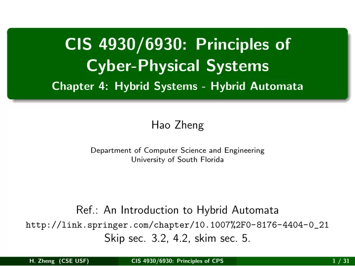 cis 4930 6930 principles of cyber physical systems