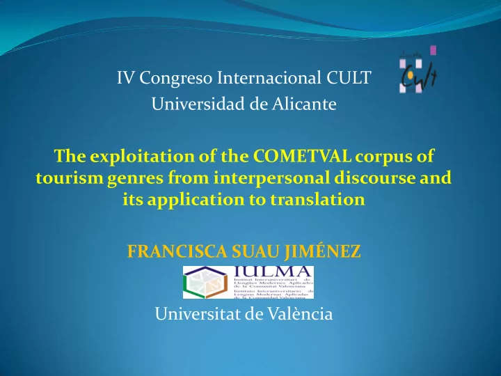 universitat de val ncia cometval research group iulma