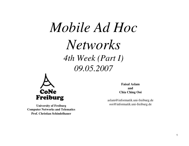 mobile ad hoc networks