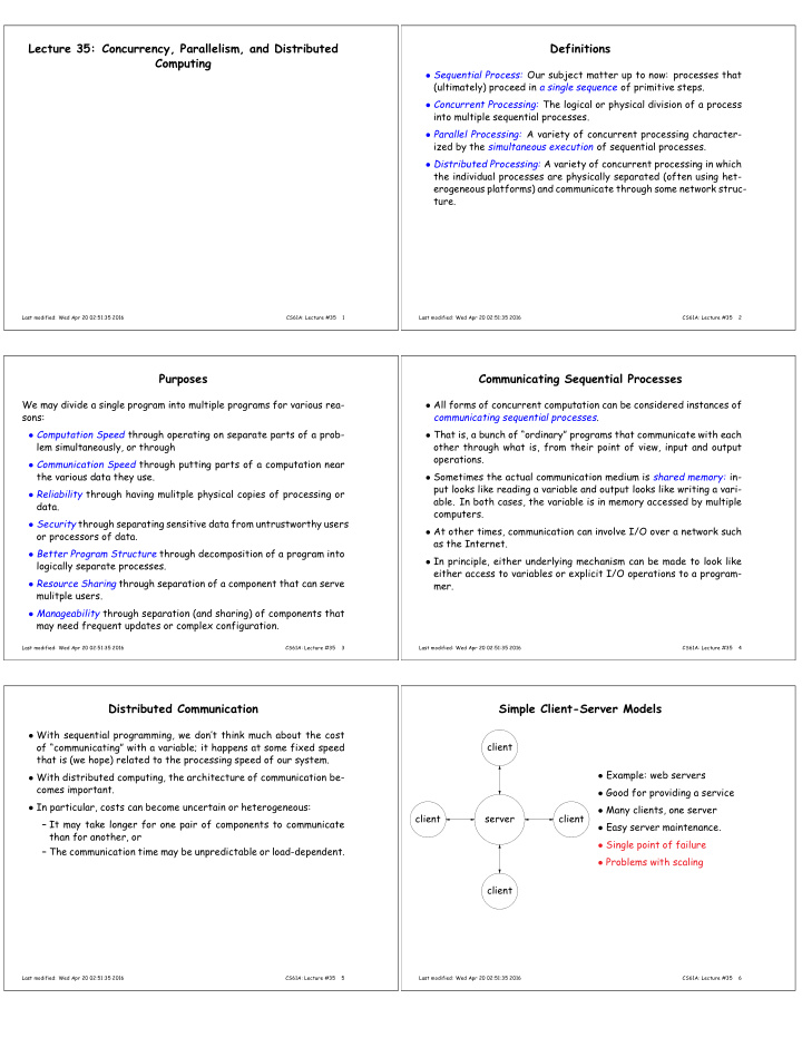 lecture 35 concurrency parallelism and distributed