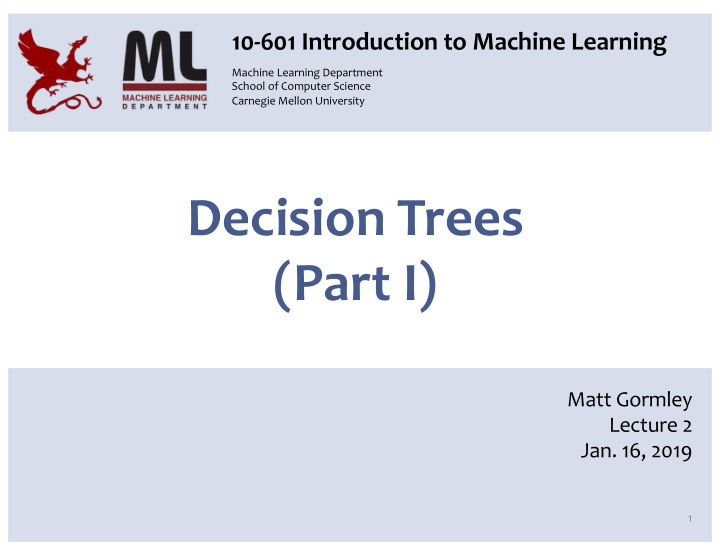 decision trees part i