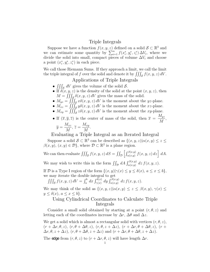 triple integrals