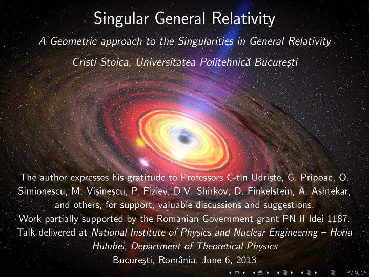 singular general relativity