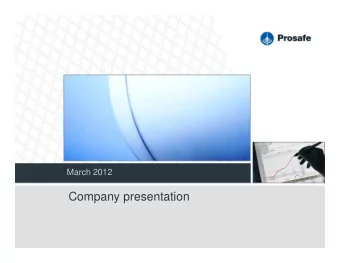 Company presentation  2  Disclaimer  All statements in this presentation other than statements of