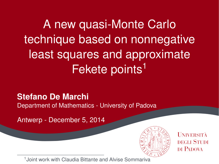 a new quasi monte carlo technique based on nonnegative