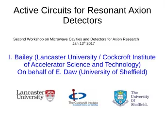 Active Circuits for Resonant Axion  Detectors  Second Workshop on Microwave Cavities and Detectors