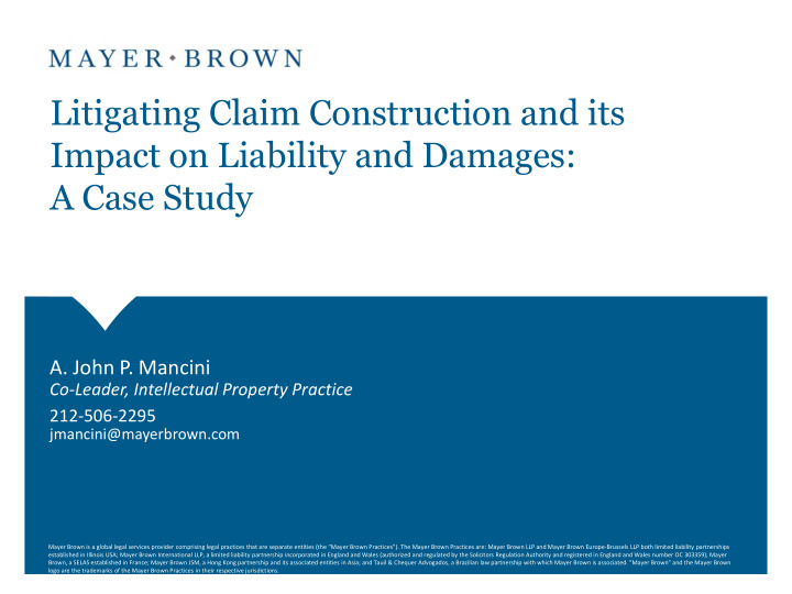 litigating claim construction and its impact on liability