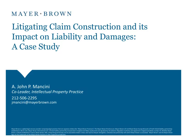 litigating claim construction and its impact on liability