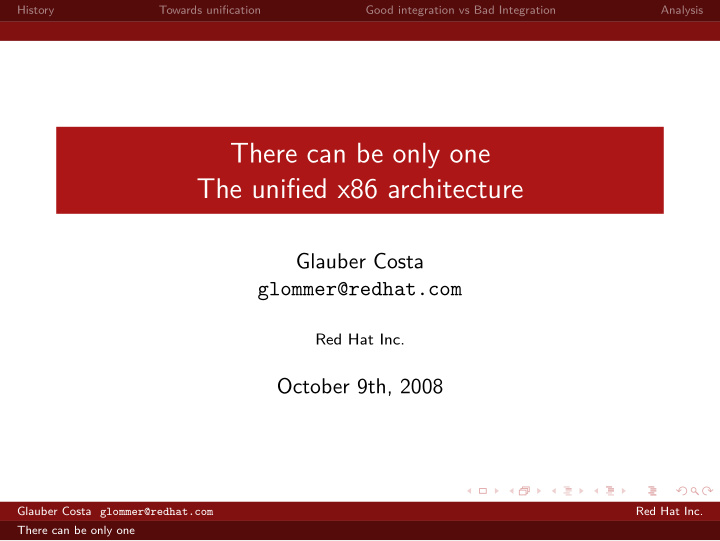 there can be only one the unified x86 architecture