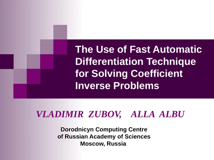 the use of fast automatic differentiation technique for
