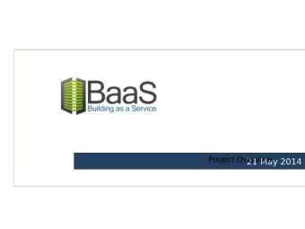 21 May 2014  Motivation  Evolution of Building Management  Systems  Vision  Future Integrated