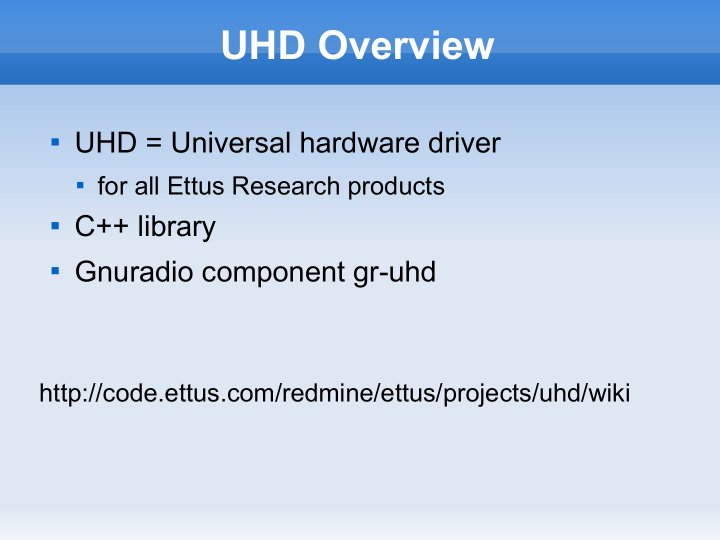 uhd overview