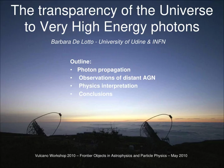 the transparency of the universe to very high energy