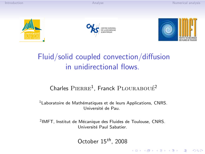 fluid solid coupled convection diffusion in