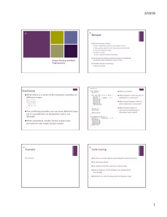 + + Review n Parameterizing a shape n have a default size frame for your shape to fit in.