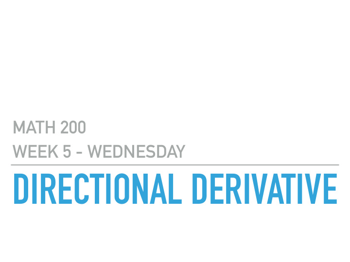 directional derivative