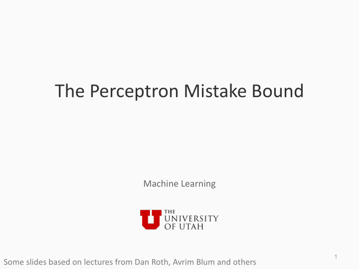 the perceptron mistake bound