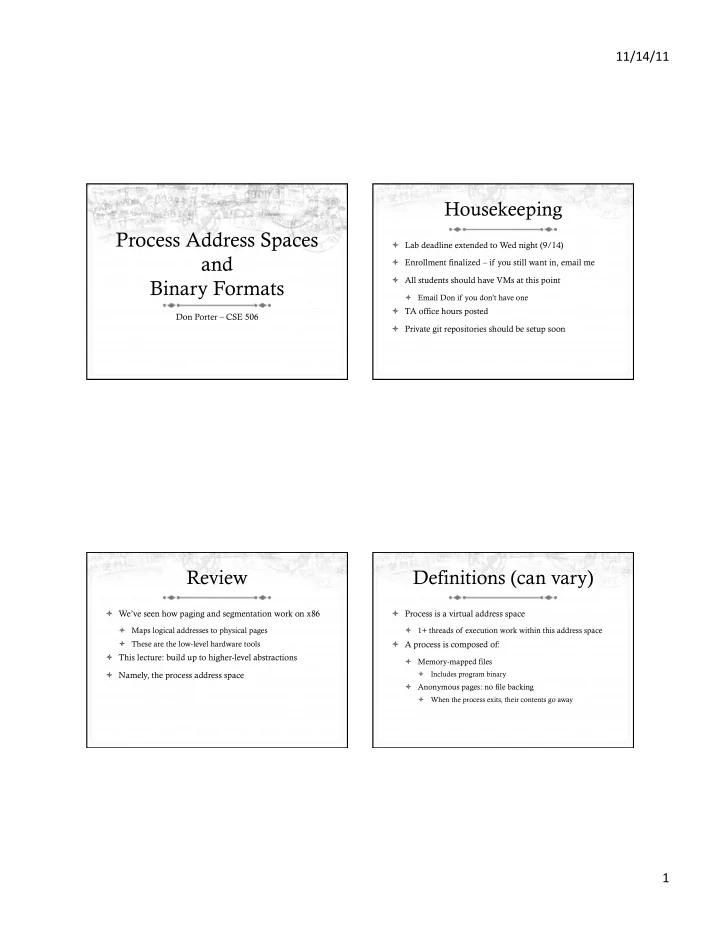 process address spaces