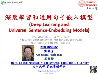 (Deep Learning and  Universal Sentence-Embedding Models)