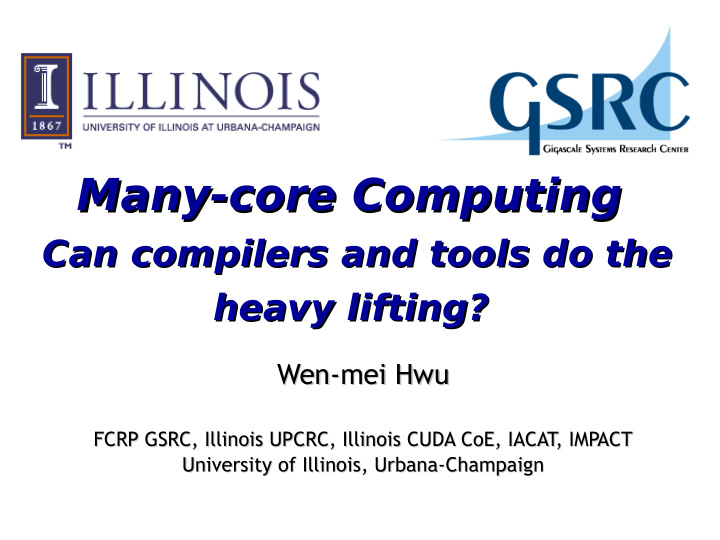 many core computing many core computing