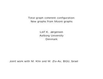 Total graph coherent configuration:  New graphs from Moore graphs  Leif K. Jrgensen  Aalborg