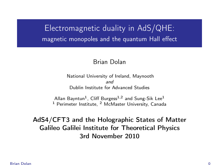 electromagnetic duality in ads qhe