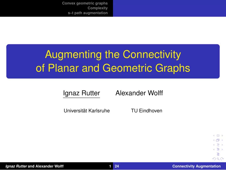 augmenting the connectivity of planar and geometric graphs