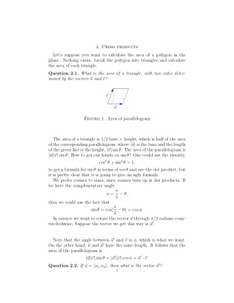2. Cross products  Lets suppose you want to calculate the area of a polygon in the  plane.